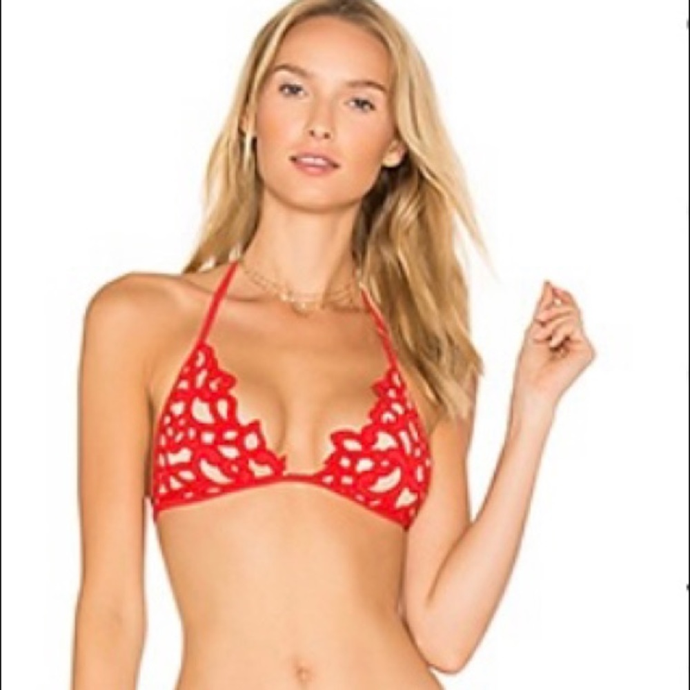 Red bikini top